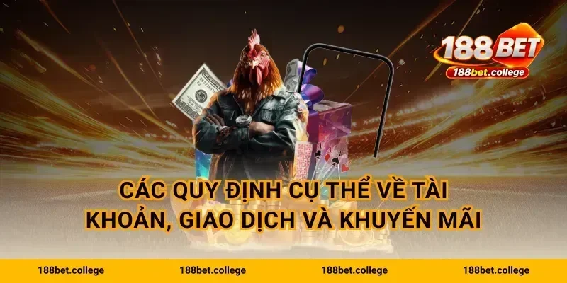 Các quy định cụ thể về tài khoản, giao dịch và khuyến mãi