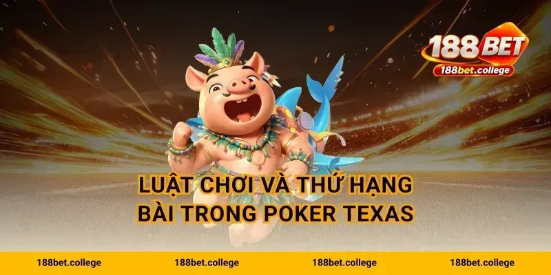 Luật chơi và thứ hạng bài trong Poker Texas