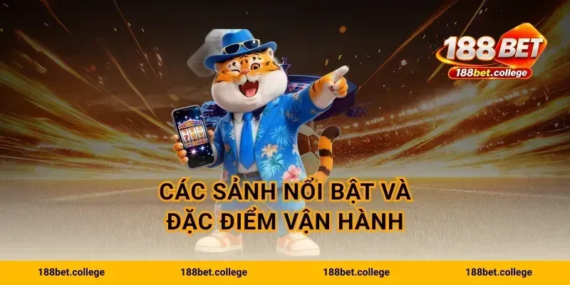 Các sảnh nổi bật và đặc điểm vận hành