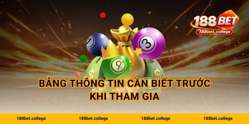 Bảng thông tin cần biết trước khi tham gia