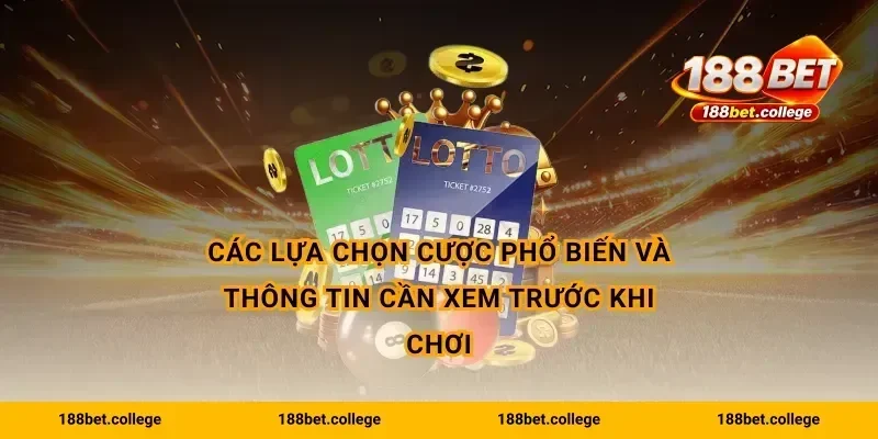 Các lựa chọn cược phổ biến và thông tin cần xem trước khi chơi